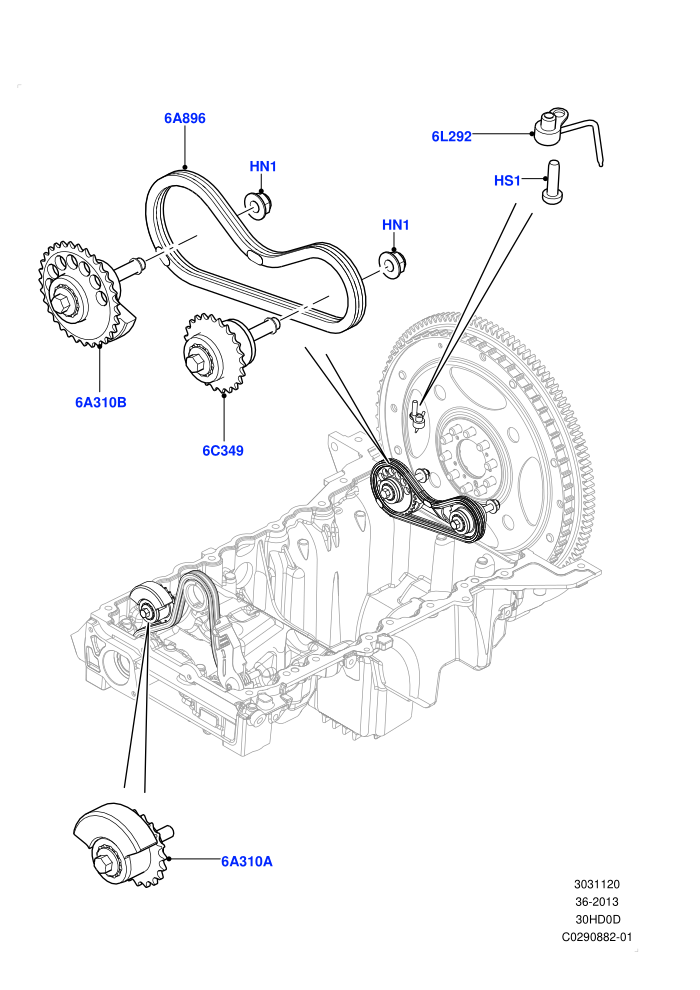 Balance Shafts And Drive (3.0L DOHC GDI SC V6 PETROL)(Nitra Plant Build)((V)FROMK2000001)