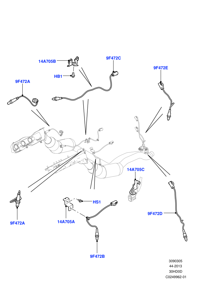 Exhaust System (3.0L DOHC GDI SC V6 PETROL)(Exhaust System Sensors)((V)FROMEA000001)