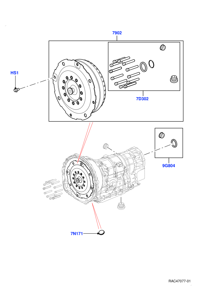 Converter (2.0L I4 High DOHC AJ200 Petrol,8 Speed Automatic Trans 8HP51)((V)FROMP2000001)
