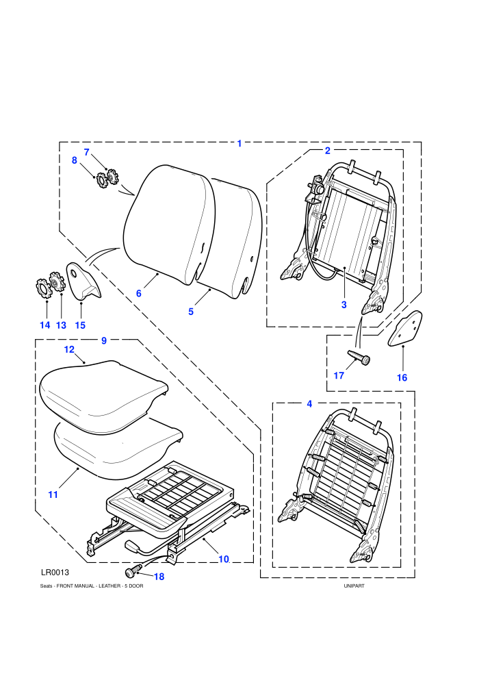 Front Seats (5 Door Station Wagon,Cloth Seat Fabric,Less Heated Seats)((V)FROM1A000001)