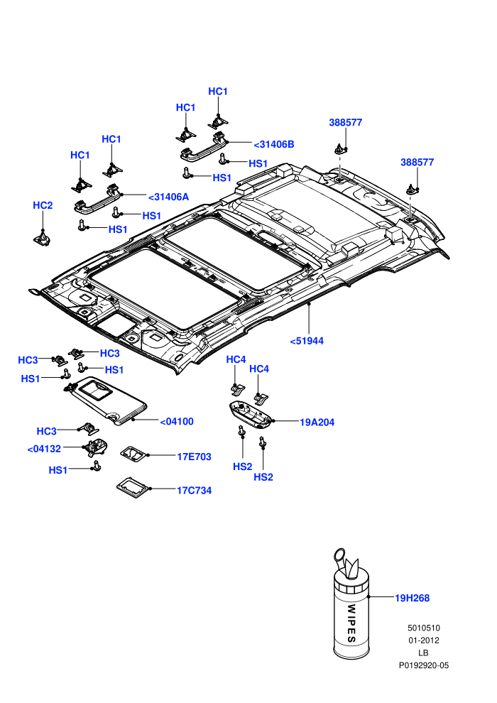 Headlining And Sun Visors ((V)FROM9H000001)