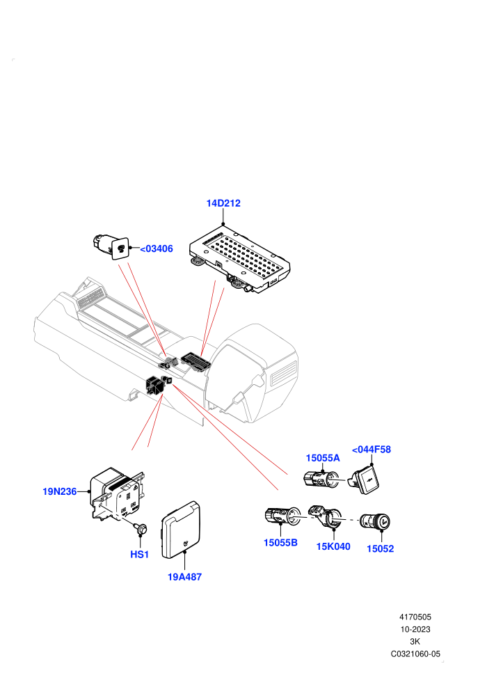 Instrument Panel Related Parts (With 2 Rear Small Individual Seats)(Rear Console)