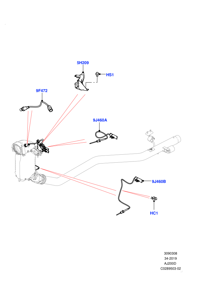 Exhaust Sensors And Modules (2.0L I4 DSL HIGH DOHC AJ200,Euro Stage 4 Emissions,Stage V Plus DPF)(Nitra Plant Build)((V)FROMK2000001)