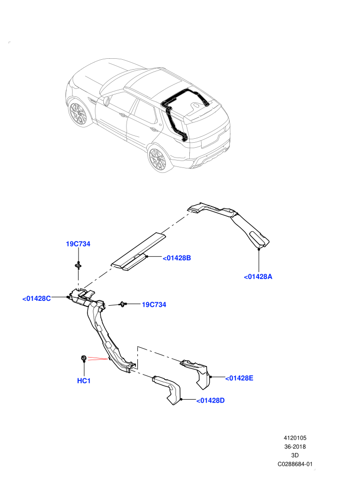 Air Vents, Louvres And Ducts (Premium Air Conditioning-Front/Rear)(Headliner,Internal Components,Nitra Plant Build)((V)FROMK2000001)