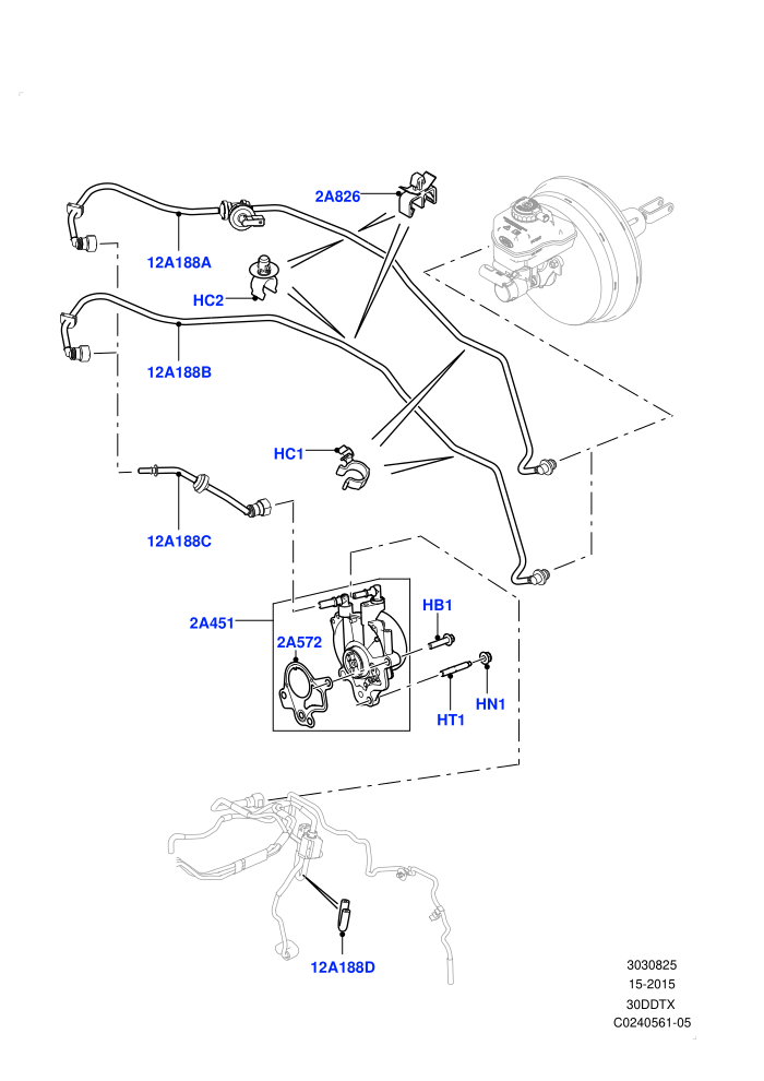 Vacuum Control And Air Injection (3.0 V6 D Gen2 Mono Turbo,3.0 V6 D Gen2 Twin Turbo,3.0L 24V DOHC V6 TC Diesel,3.0L 24V V6 Turbo Diesel Std Flow,8 Speed Auto Trans ZF 8HP70 4WD,LHD)(Vacuum Pump And Hoses)((V)TOGA999999)