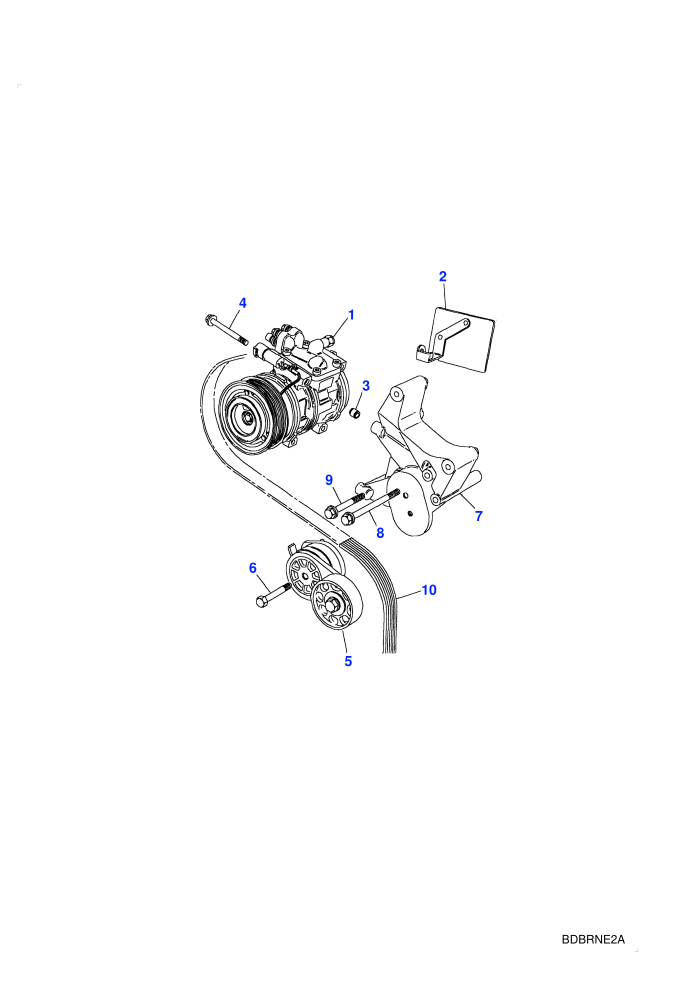 Air-Con Compressor Serpentine Belt Drive (V8 EFI Petrol,With Power Steering)