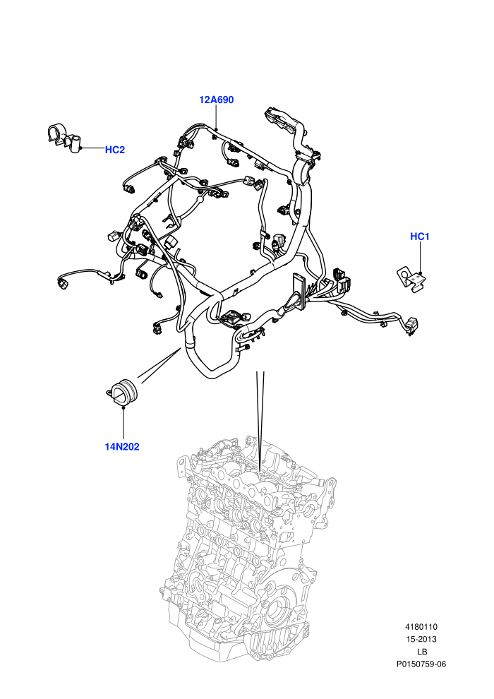 Electrical Wiring - Engine And Dash (2.2L CR DI 16V Diesel,2.2L DOHC EFI TC DW12)(Engine)