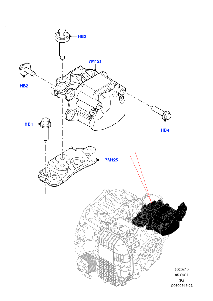 Transmission Mounting (1.5L AJ20P3 Petrol High,1.5L AJ20P3 Petrol High PHEV,8 Speed Automatic Trans 8G30,Changsu (China))