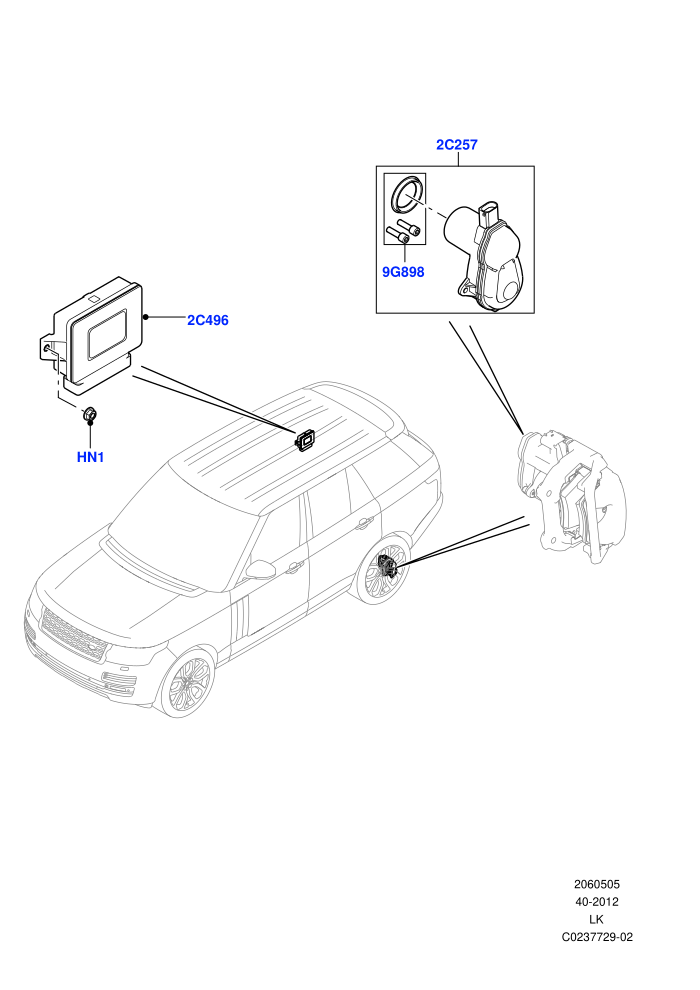 Parking Brake (Electric Parking Brake Actuator And Cables)