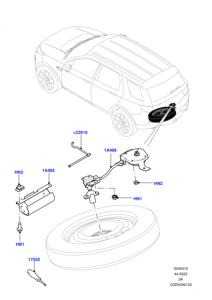 Spare Wheel Carrier (Halewood (UK),Third Row Dual Individual Seat,With 3rd Row Double Seat,With 7 Seat Configuration)