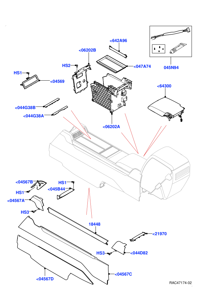 Console - Floor (With 2 Rear Small Individual Seats)(External Components,Rear)((V)FROMPA000001)