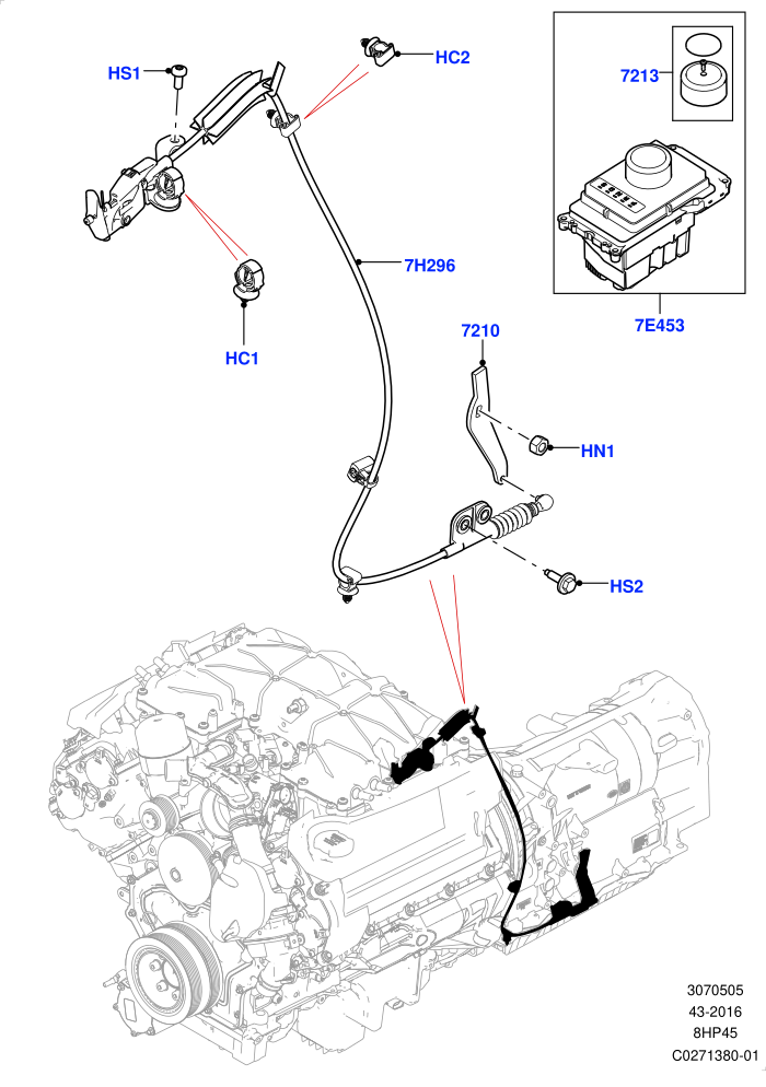 Gear Change-Automatic Transmission (2.0L I4 DSL MID DOHC AJ200,3.0L DOHC GDI SC V6 PETROL,8 Speed Auto Trans ZF 8HP45)(Solihull Plant Build)((V)FROMHA000001)