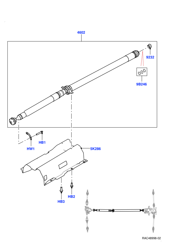 Drive Shaft - Rear Axle Drive (All Wheel Drive,Changsu (China),Electric Engine Battery-MHEV,Less Electric Engine Battery)(Propshaft)