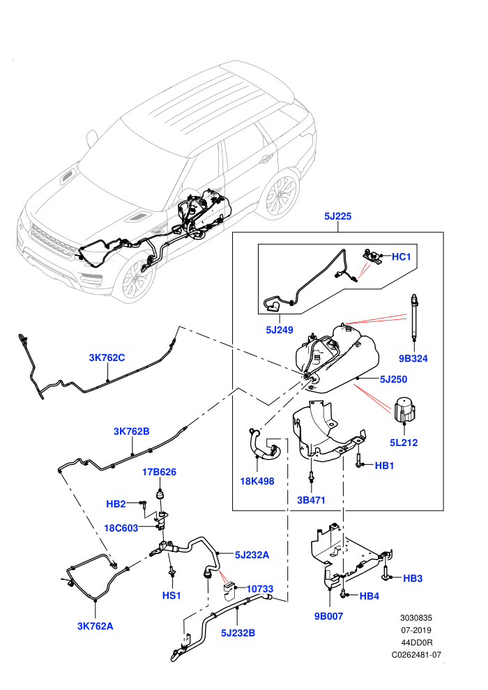 Exhaust Fluid Injection System (4.4L DOHC DITC V8 Diesel,With Diesel Exh Fluid Emission Tank)(Tank and Lines)((V)FROMGA000001)
