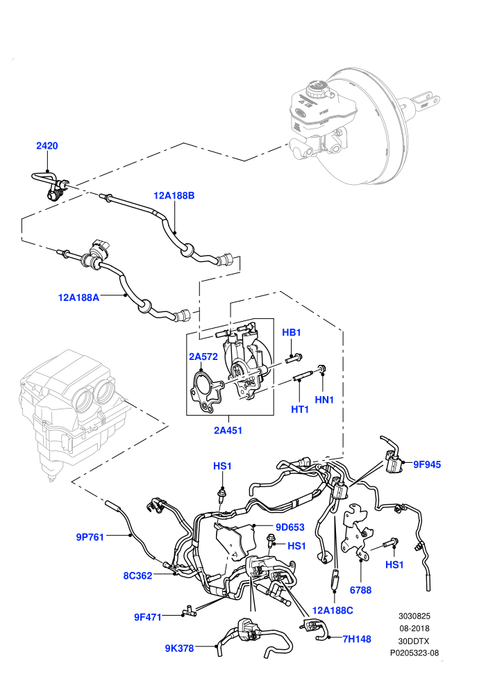 Vacuum Control And Air Injection (3.0 V6 Diesel,RHD)((V)FROMAA000001)