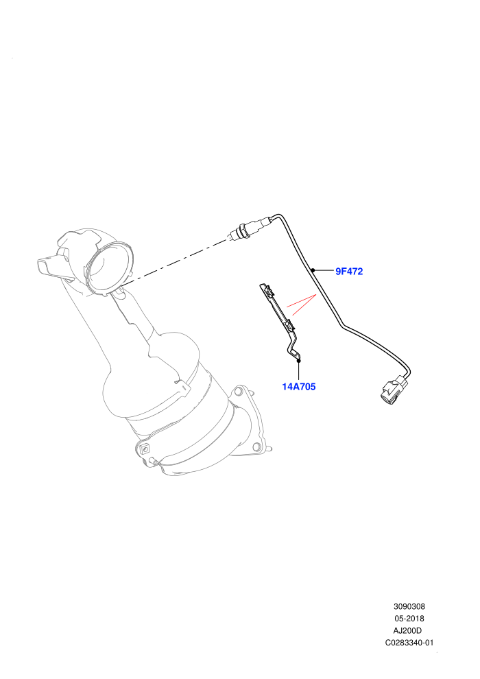 Exhaust Sensors And Modules (2.0L I4 DSL MID DOHC AJ200,Euro Stage 4 Emissions,Halewood (UK))((V)FROMHH000001)