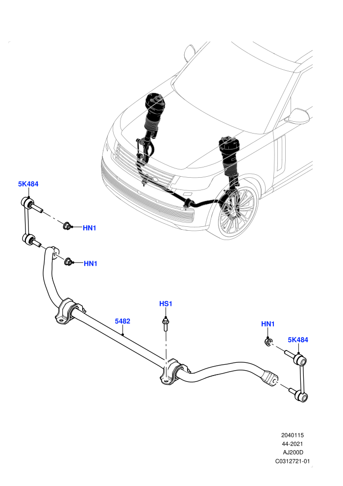 Front Cross Member & Stabilizer Bar (With Four Corner Air Suspension)(Conventional Stabilizer Bar)