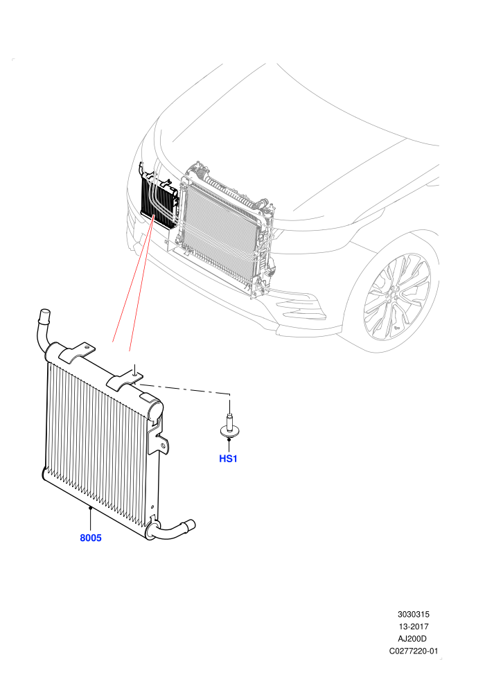 Radiator/Coolant Overflow Container (2.0L I4 DSL HIGH DOHC AJ200,2.0L I4 DSL MID DOHC AJ200,With Standard Engine Cooling System)(Auxiliary Unit)