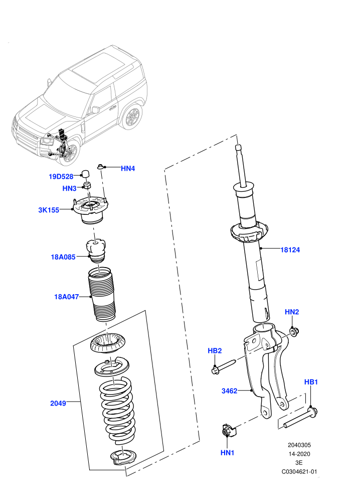 Front Suspension Struts And Springs (With Standard Duty Coil Spring Susp)