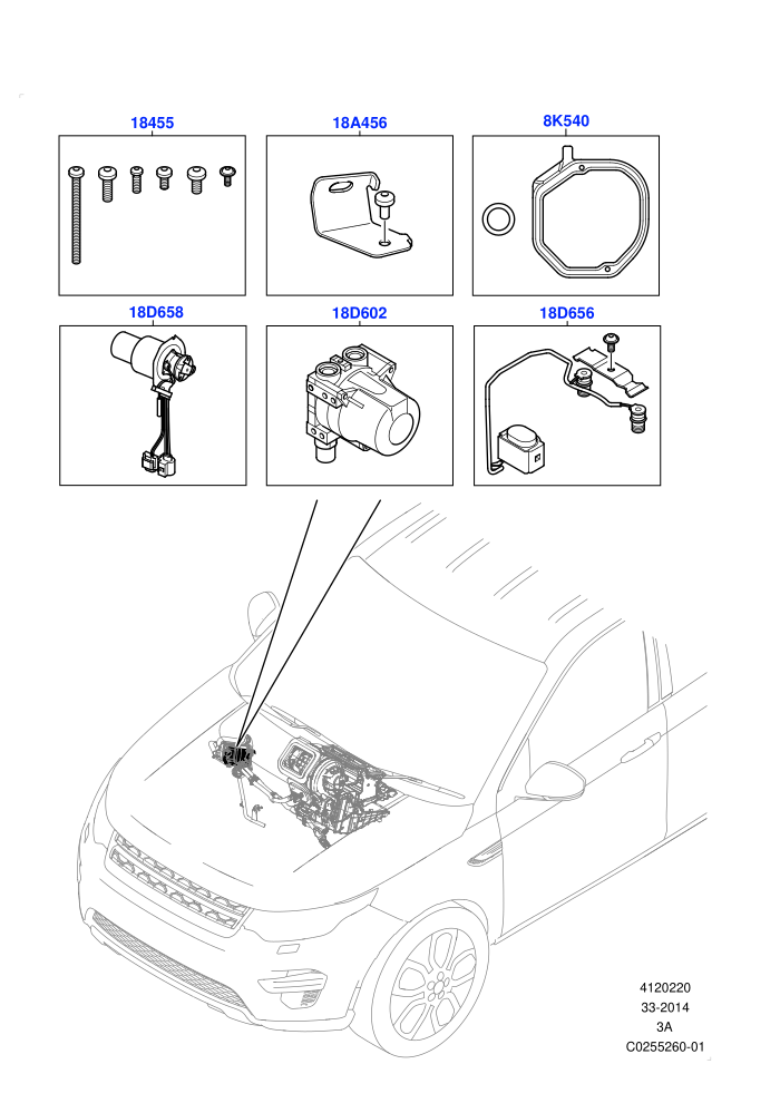 Auxiliary Fuel Fired Pre-Heater (Fuel Fired Heater With Park Heat,Fuel Heater W/Pk Heat Less Remote,Halewood (UK),With Fuel Fired Heater)(Internal Components,Service Kit)((V)TOKH999999)