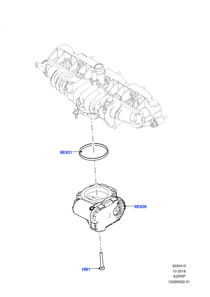 Throttle Housing (2.0L I4 Mid AJ200 Petrol E100,2.0L I4 Mid DOHC AJ200 Petrol,Itatiaia (Brazil))((V)FROMJT000001)