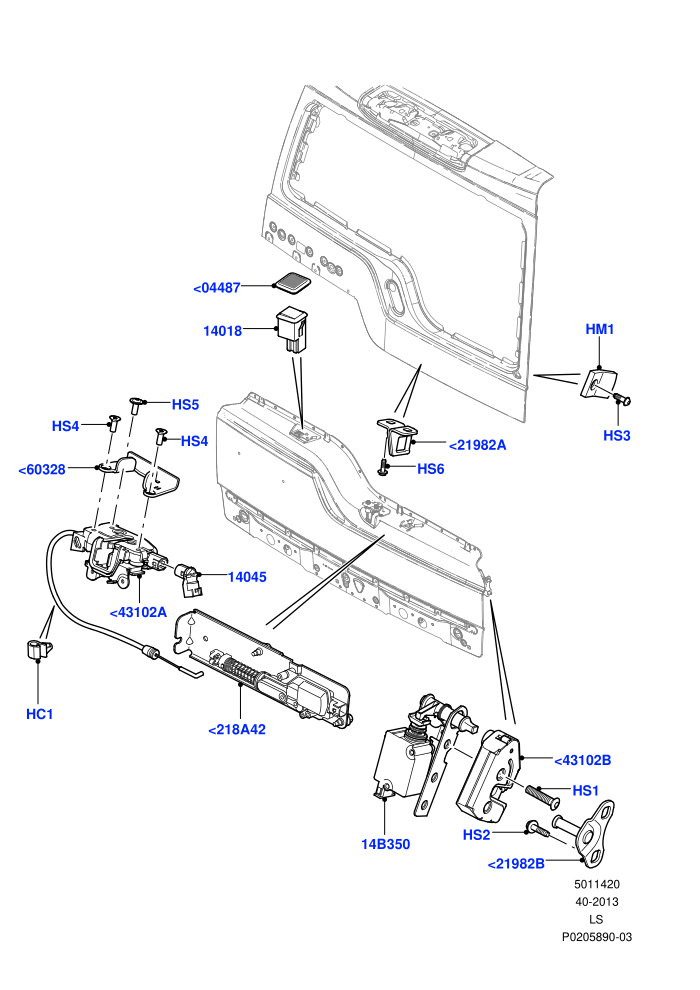 Luggage Compt/Tailgte Lock Controls ((V)FROMAA000001)