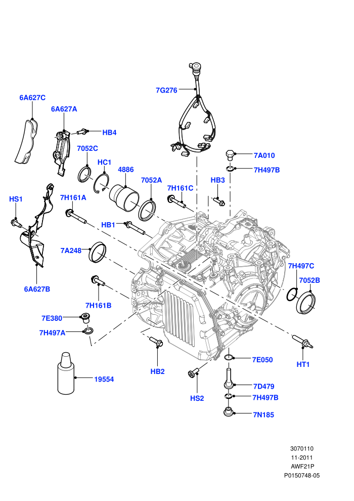 Transmission External Components (6 Speed Auto AWF21 AWD)
