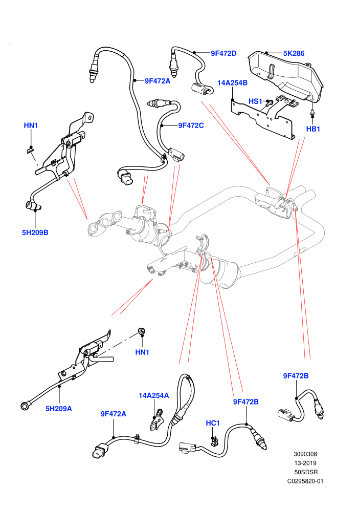 Exhaust Sensors And Modules (5.0 Litre supercharged enhanced)((V)FROMKA000001)