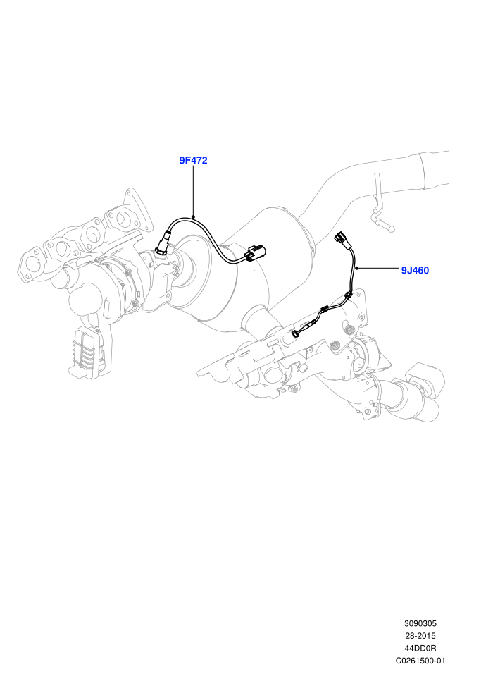 Exhaust System (4.4L DOHC DITC V8 Diesel,Euro Stage 4 Emissions)(Exhaust System Sensors)((V)FROMGA000001)