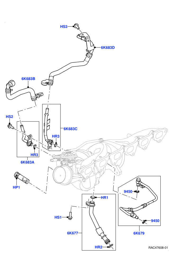 Turbocharger (3.0L AJ20P6 Petrol PHEV)(Lubrication And Cooling)