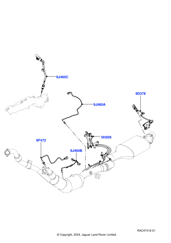 Exhaust Sensors And Modules (3.0 V6 D Gen2 Twin Turbo,EU6 + DPF Emissions)((V)FROMGA000001)