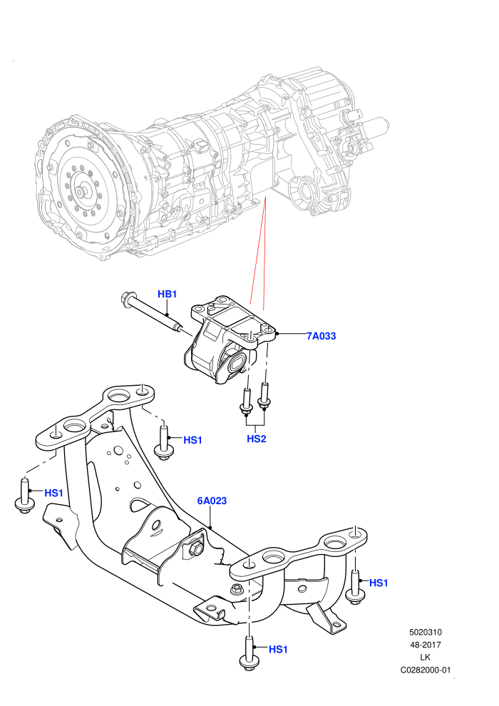 Transmission Mounting (2.0L AJ200P Hi PHEV)((V)FROMJA000001)