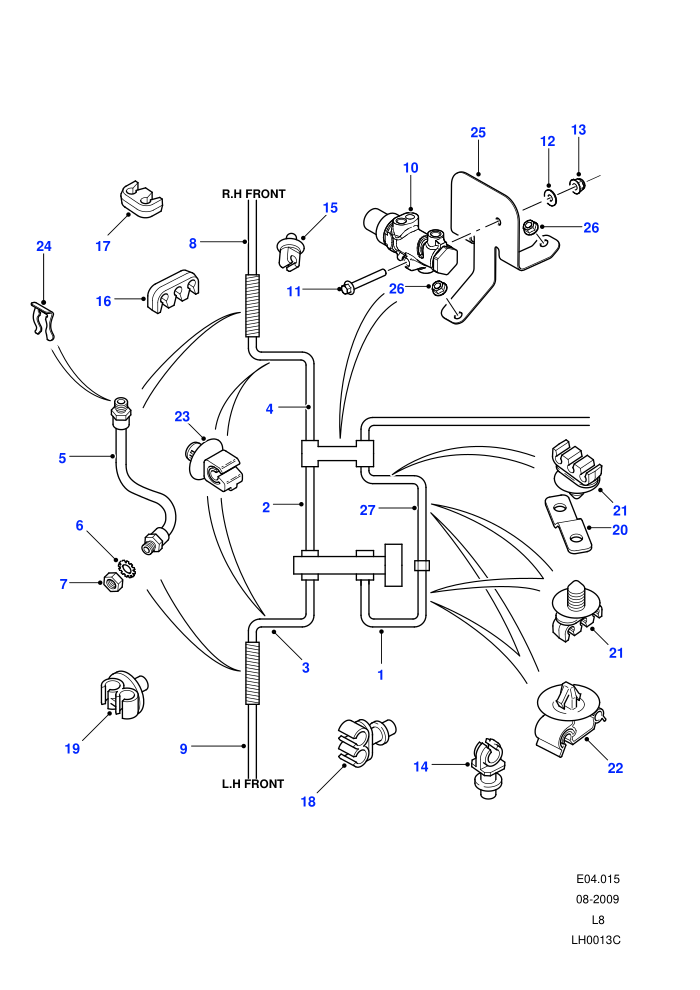 Front Brake Pipes (Brake Limiting Valve/Lav,Less Anti-Lock Braking System)((V)FROM7A000001)