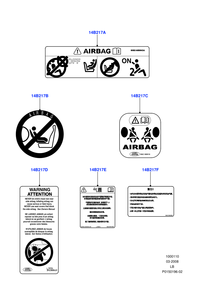 Labels (For Air Bag / Air Conditioning)
