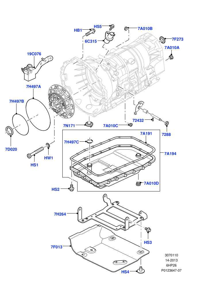 Transmission External Components (6 Speed Auto ZF 6HP26 Steptronic)((V)TO9A999999)