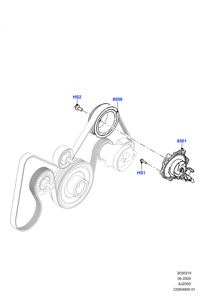 Water Pump (2.0L AJ20D4 Diesel Mid PTA,Itatiaia (Brazil),Less Electric Engine Battery)((V)FROMLT000001)