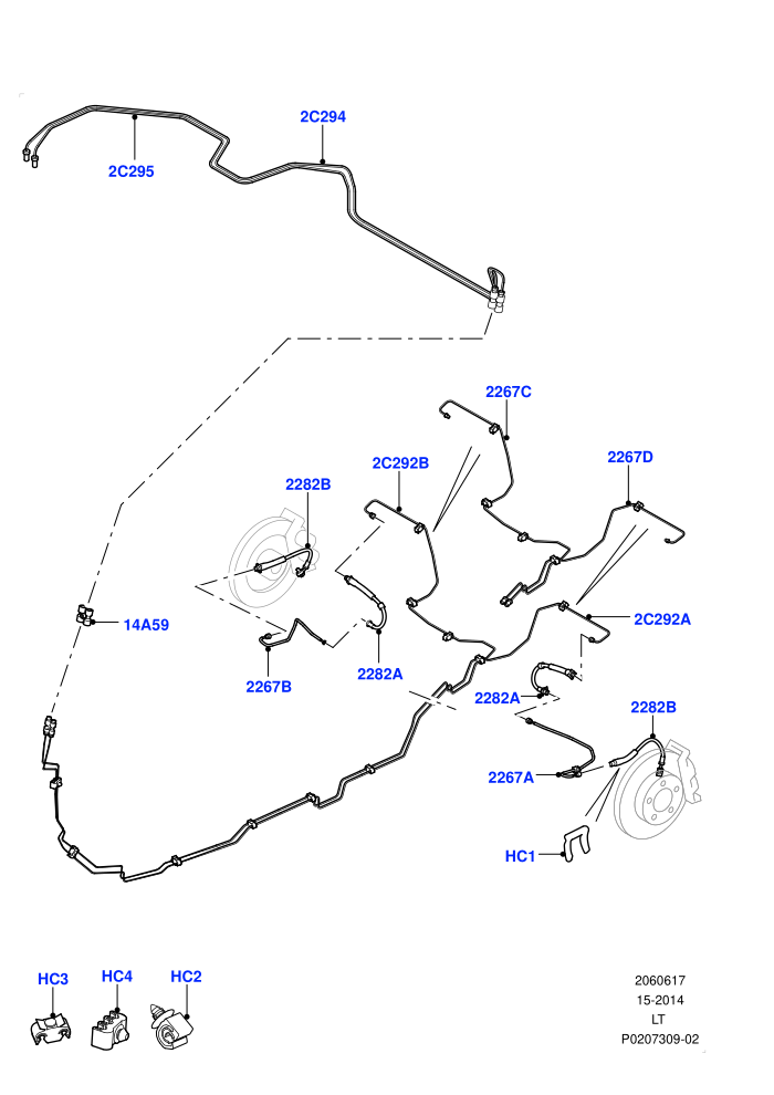 Rear Brake Pipes (RHD)((V)FROMAA000001)