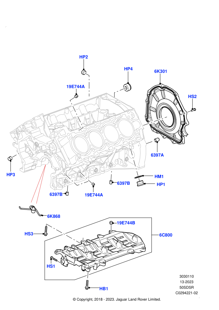 Cylinder Block And Plugs (5.0 Litre supercharged enhanced)((V)FROMKA000001)