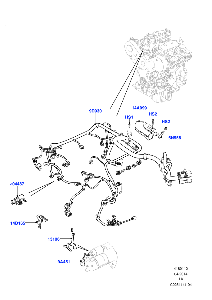 Electrical Wiring - Engine And Dash (3.0 V6 Diesel Electric Hybrid Eng)((V)FROMFA000001)