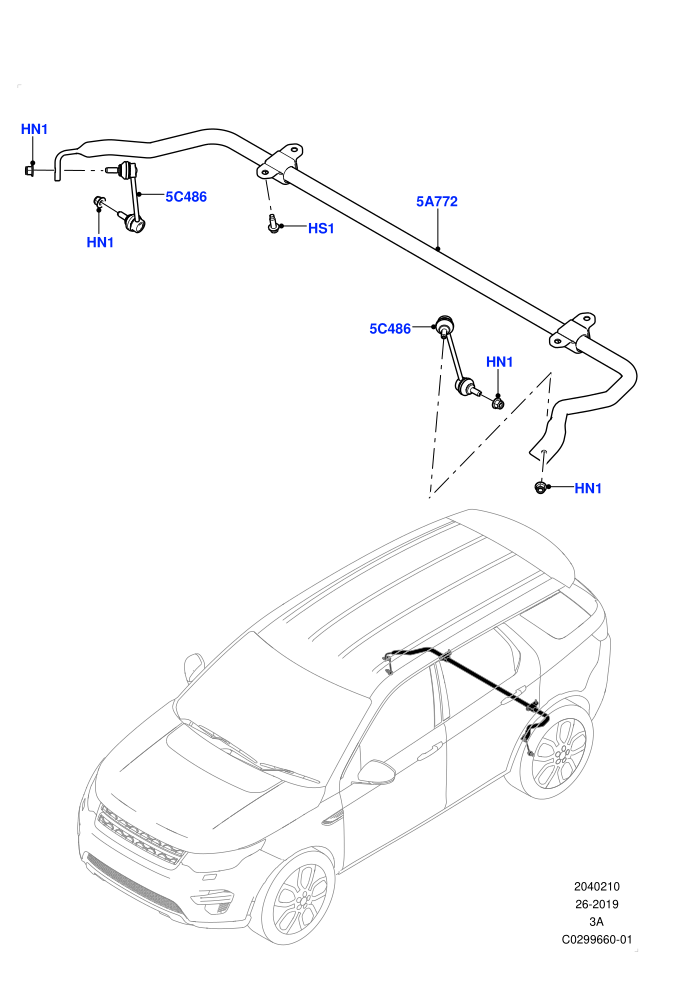 Rear Cross Member & Stabilizer Bar (Halewood (UK))(Stabilizer Bar)((V)FROMLH000001)