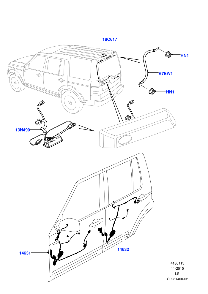 Electrical Wiring - Body And Rear (Front And Rear Doors)((V)TOBA999999 (V)FROMBA000001)