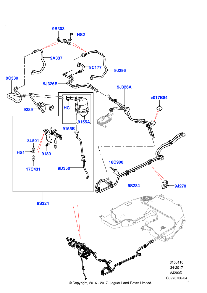Fuel Lines (2.0L I4 DSL HIGH DOHC AJ200)((V)FROMHA000001)