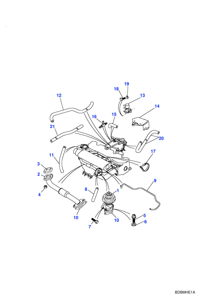 Exhaust Gas Recirculation (2.5L 200 Tdi,5 Speed Manual Transmission,Less Catalyst)