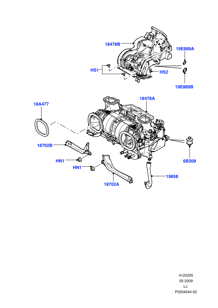 Heater/Air Cond.External Components (Page A)((V)FROMAA000001)