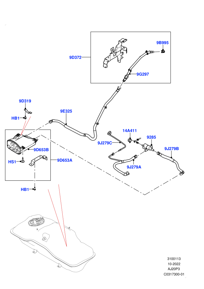 Carbon Canister (1.5L AJ20P3 Petrol High PHEV,Halewood (UK),Tank PHEV Less DMTL)((V)FROMPH000001)