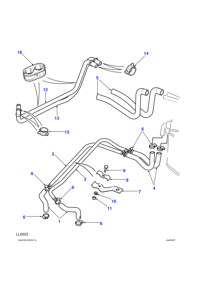 Heater Pipes (4 Cylinder)
