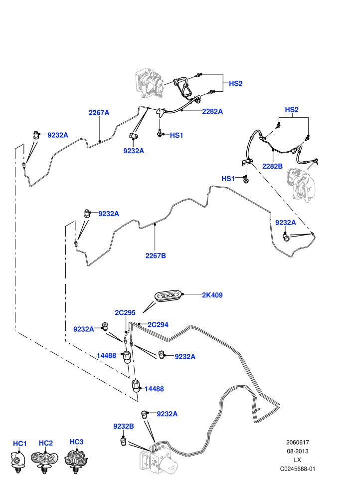 Rear Brake Pipes (LHD)