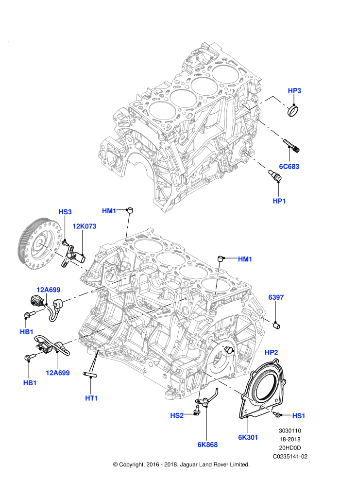 Cylinder Block And Plugs (2.0L 16V TIVCT T/C 240PS Petrol,2.0L 16V TIVCT T/C Gen2 Petrol,Halewood (UK))