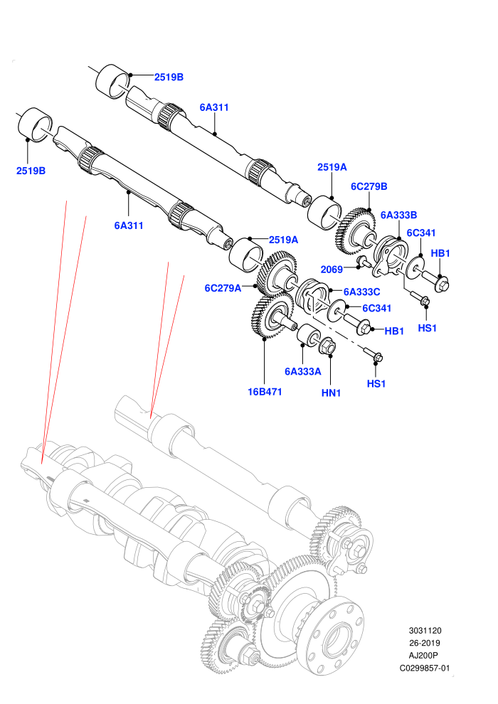 Balance Shafts And Drive (2.0L AJ20P4 Petrol Mid PTA,Changsu (China))