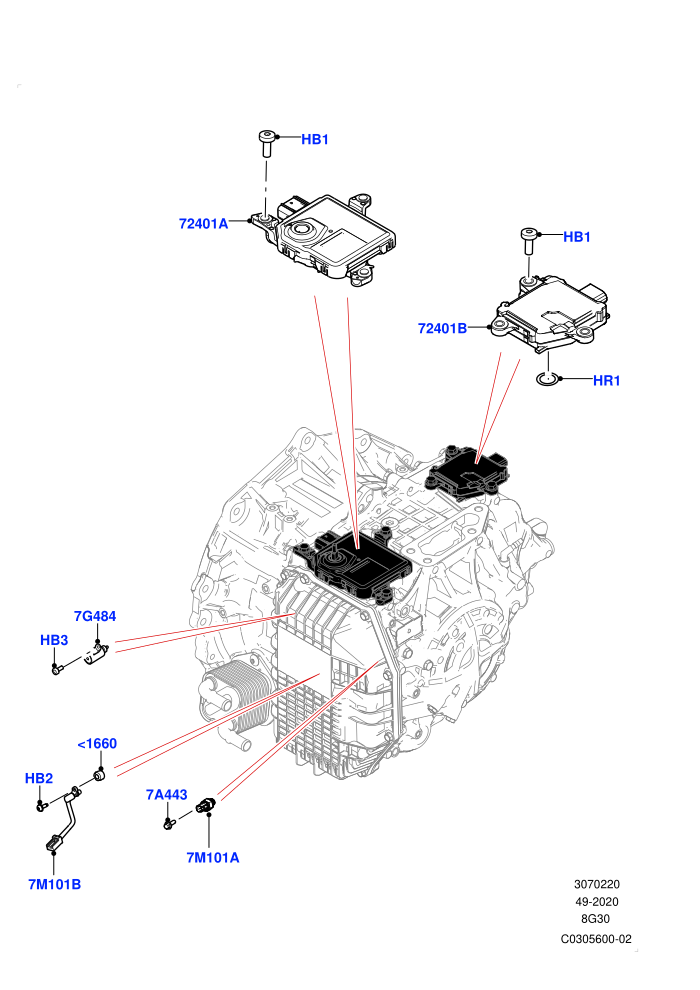 Transmission Modules And Sensors (1.5L AJ20P3 Petrol High,1.5L AJ20P3 Petrol High PHEV,8 Speed Automatic Trans 8G30,Changsu (China))(Transmission Control Module)